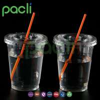 Bubble tea disposable plastic tumbler cup with lid