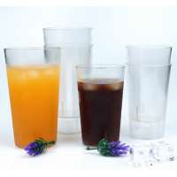 16 oz. Restaurant Tumbler Beverage Cup, Stackable Cups, Break-Resistant Commmerical Plastic, Pebbled Texture, Set of  12