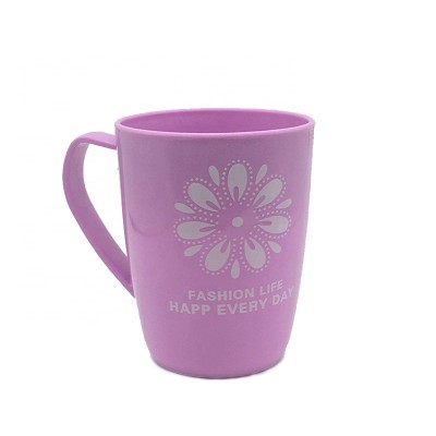 Flower Pattern Reusable 16oz Juice Mugs Custom Plastic Cup for Restaurant Hotel